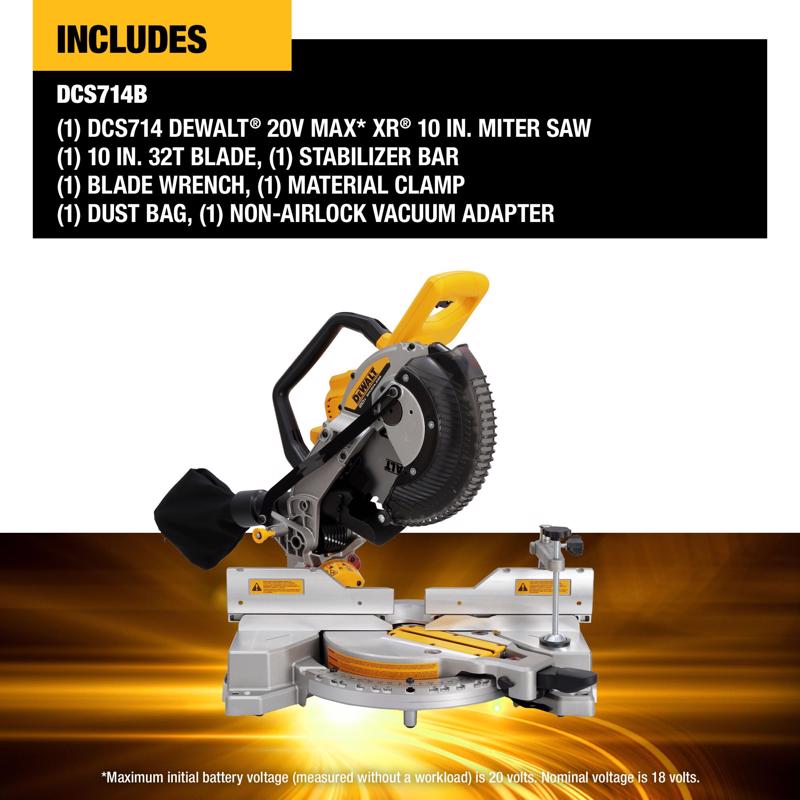 DeWalt 20V MAX XR 10 in. Cordless Brushless Dual-Bevel Compound Miter Saw Tool Only