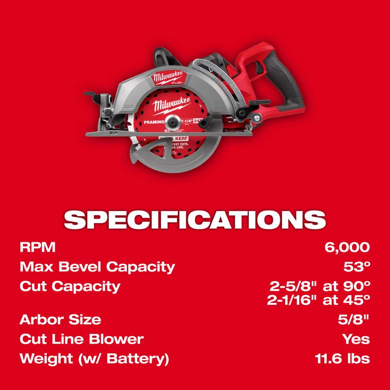 Milwaukee 7-1/4 in. Cordless Circular Saw Kit (Battery & Charger)