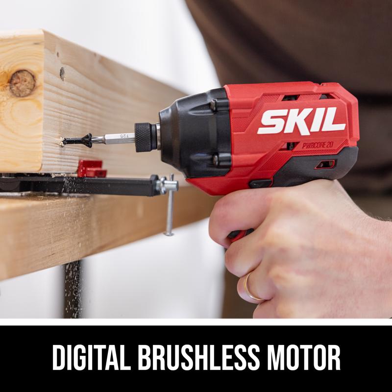 SKIL 20V PWR CORE 1/4 in. Cordless Brushless Impact Driver Kit (Battery & Charger)