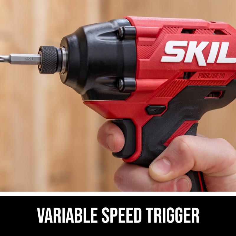 SKIL 20V PWR CORE 1/4 in. Cordless Brushless Impact Driver Kit (Battery & Charger)