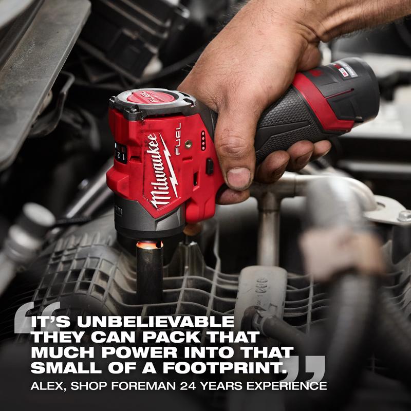Milwaukee M12 FUEL 3/8 in. Cordless Brushless Subcompact Impact Wrench W/Friction Ring Kit