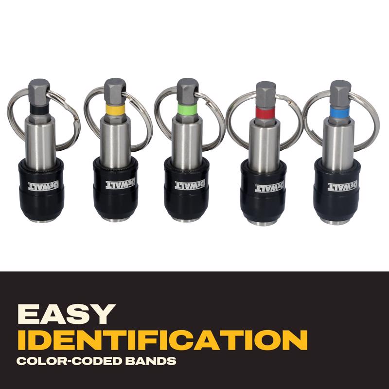 DeWalt 1 in. Hardened Alloy Steel Key Ring Quick-Change Hex Extension 1/4 in. Hex Shank 5 pc