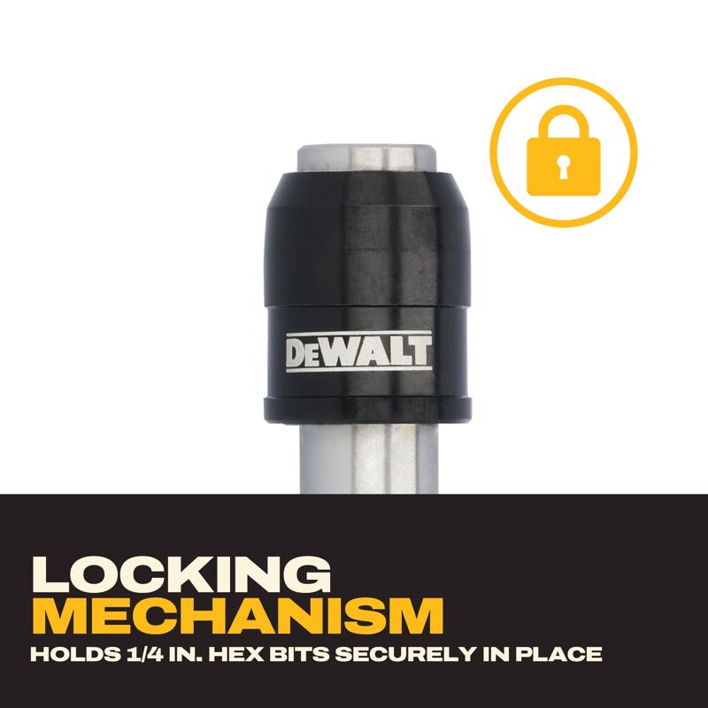 DeWalt 1 in. Hardened Alloy Steel Key Ring Quick-Change Hex Extension 1/4 in. Hex Shank 5 pc