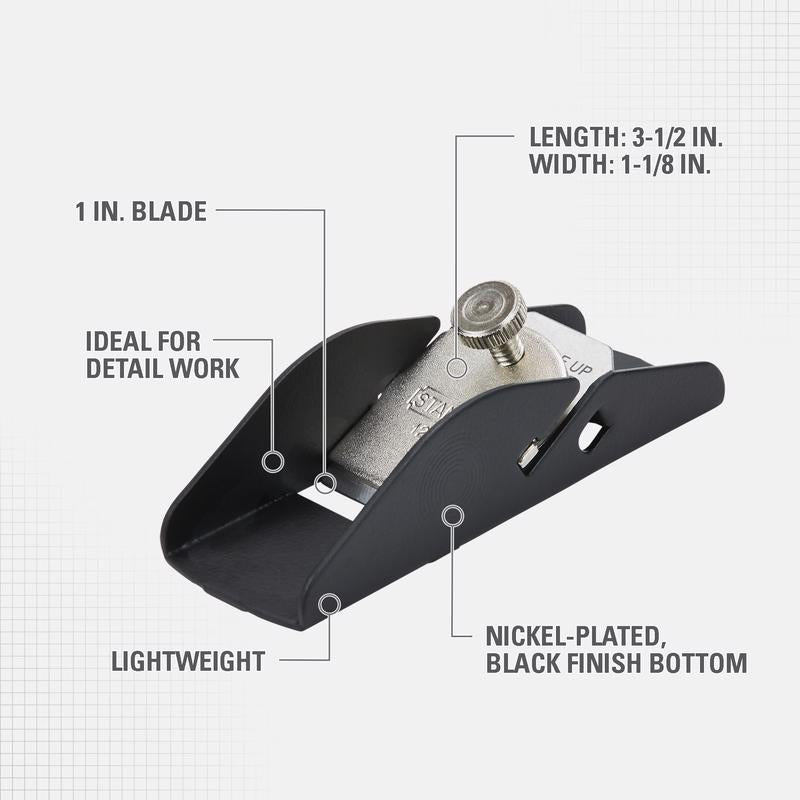 Stanley 3.5 in. L X 1 in. W Trimming Plane Cast Iron Black