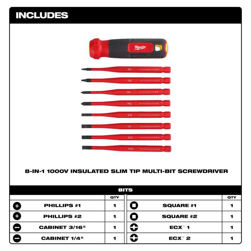 Milwaukee Multi-Bit Screwdriver 1 each