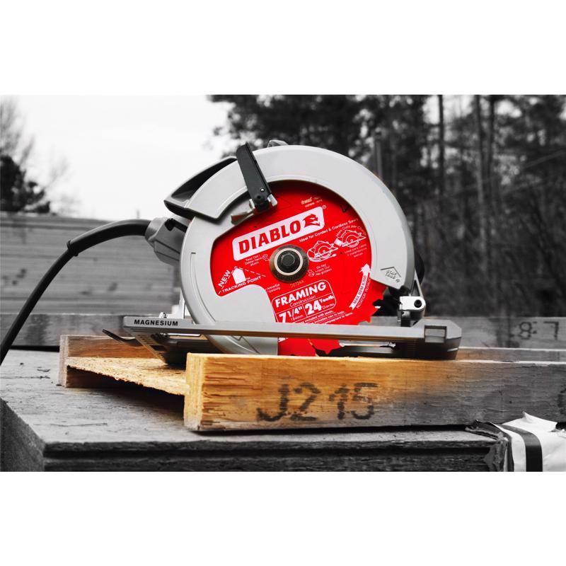 Diablo Tracking Point 7-1/4 in. D X 5/8 in. TiCo Hi-Density Carbide Framing Blade 24 teeth
