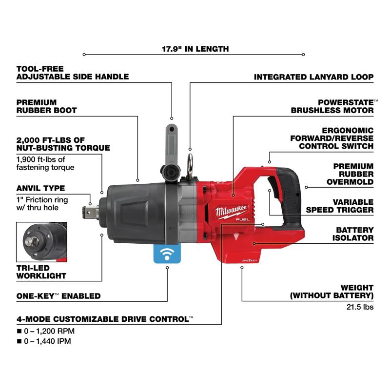 Milwaukee M18 Fuel 1 in. Cordless Brushless Impact Wrench