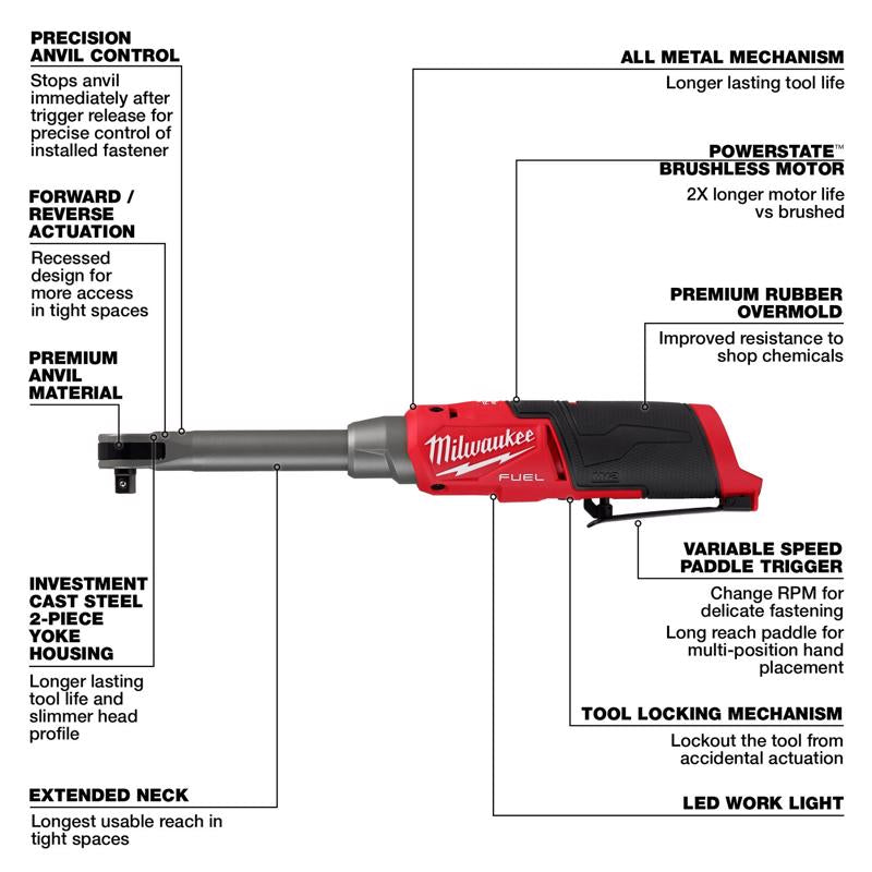 Milwaukee M12 FUEL 3/8 in. Brushless Cordless Ratchet Tool Only