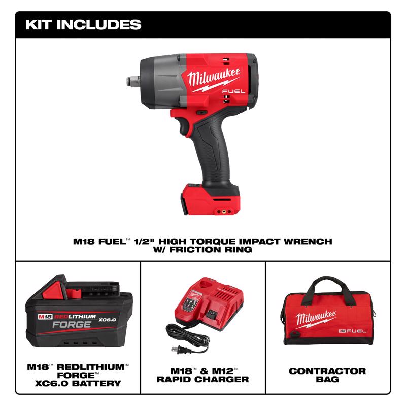 Milwaukee M18 FUEL 1/2 in. Cordless Brushless Impact Wrench Kit (Battery & Charger)