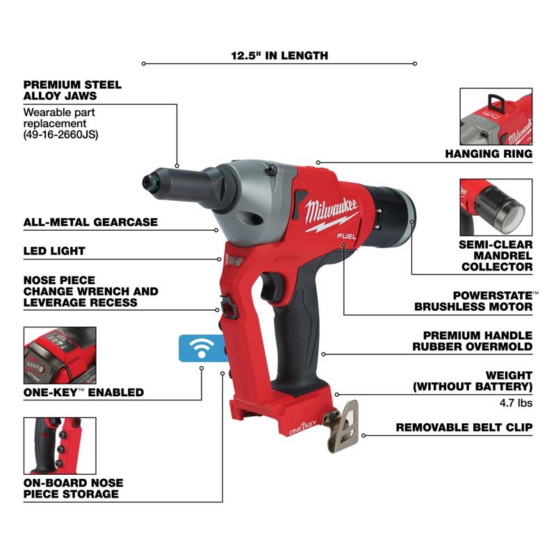 Milwaukee Metal Rivet Tool Red