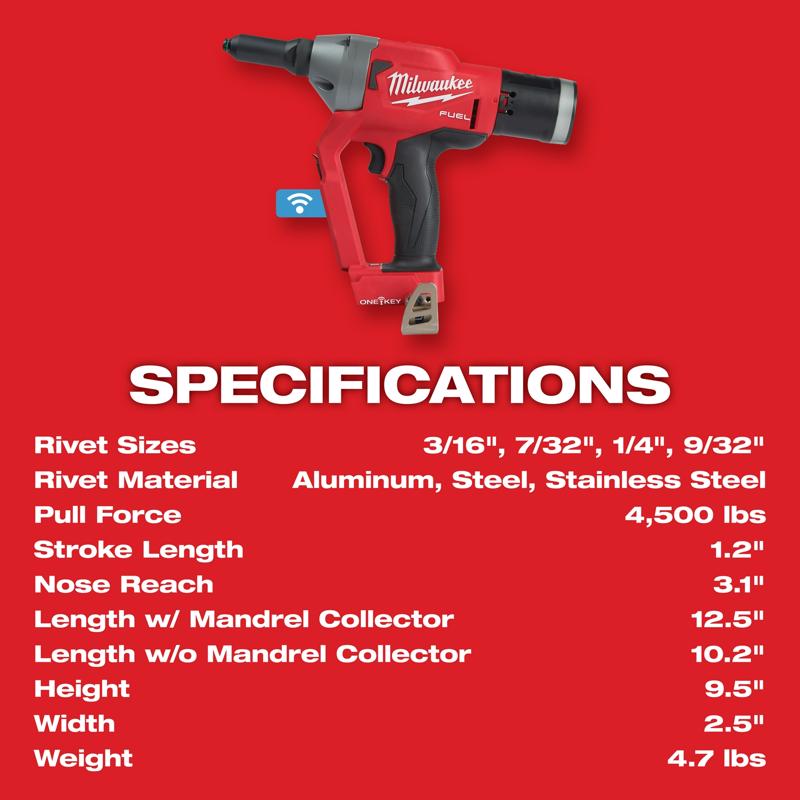 Milwaukee Metal Rivet Tool Red