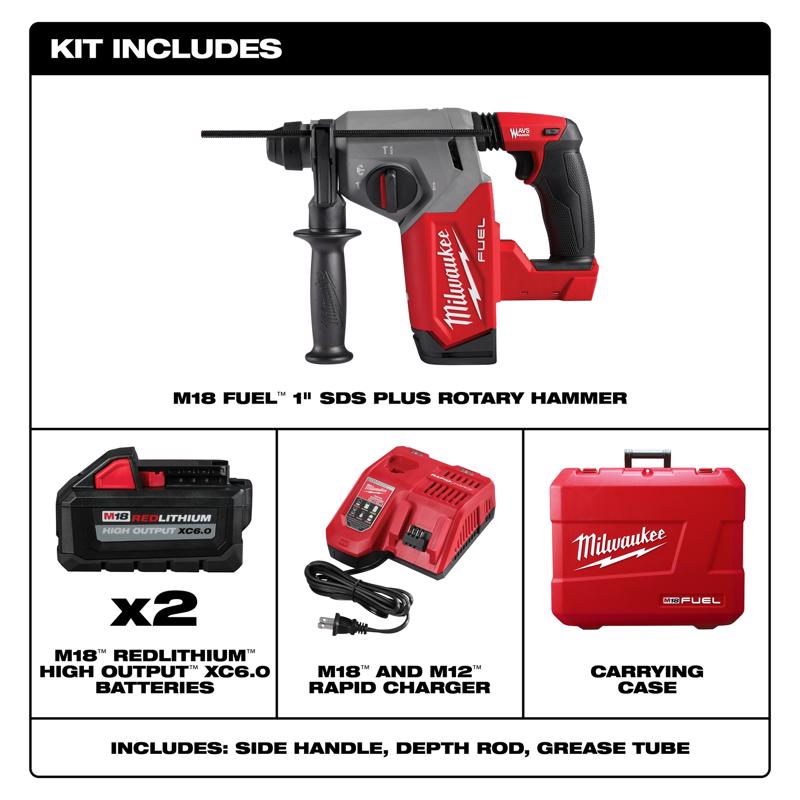 Milwaukee M18 FUEL Cordless Rotary Hammer Kit Kit (Battery & Charger)