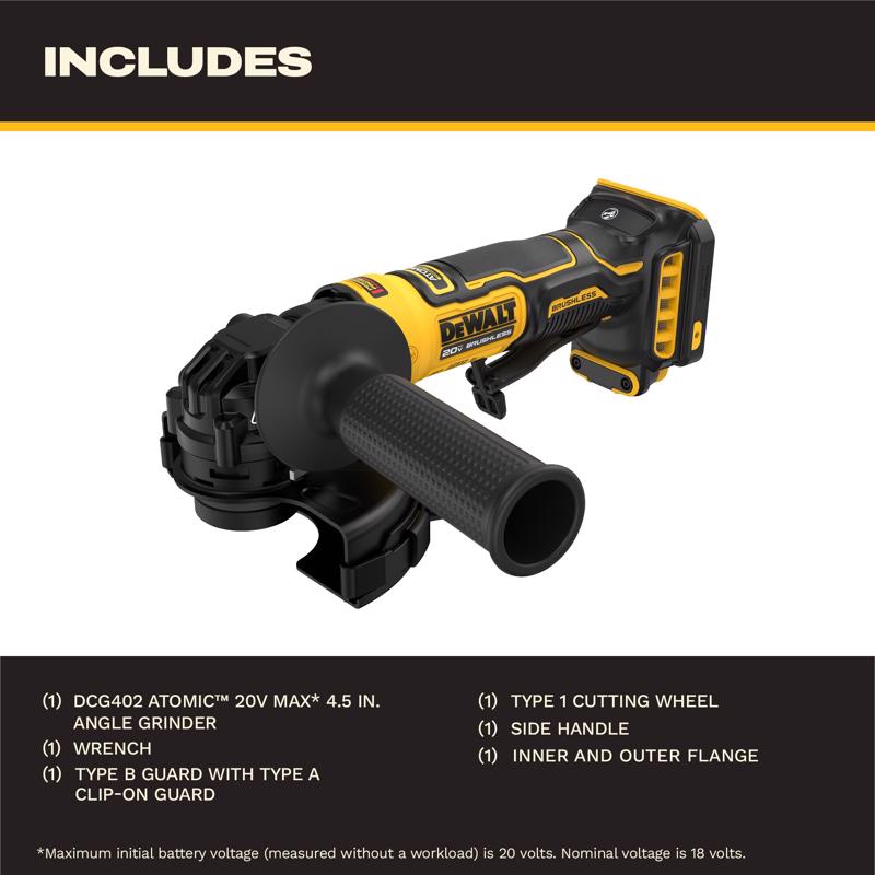 DeWalt 20V MAX ATOMIC Cordless 4-1/2 in. Angle Grinder Tool Only