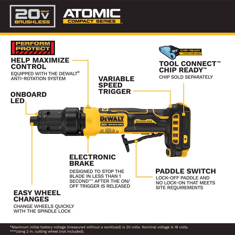 DeWalt Brushless Cordless 1/4 in. Die Grinder Tool Only