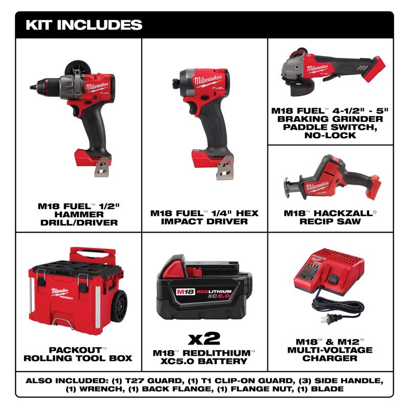 Milwaukee Cordless Brushless 4 Tool Combo Kit
