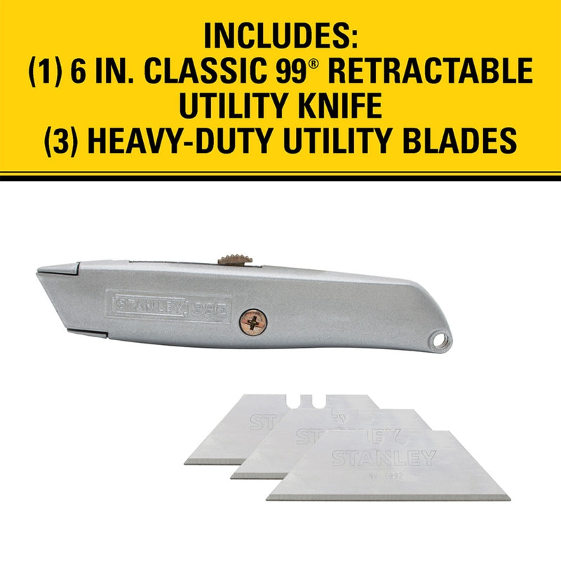 Stanley Classic 99 6 in. Retractable Utility Knife Gray