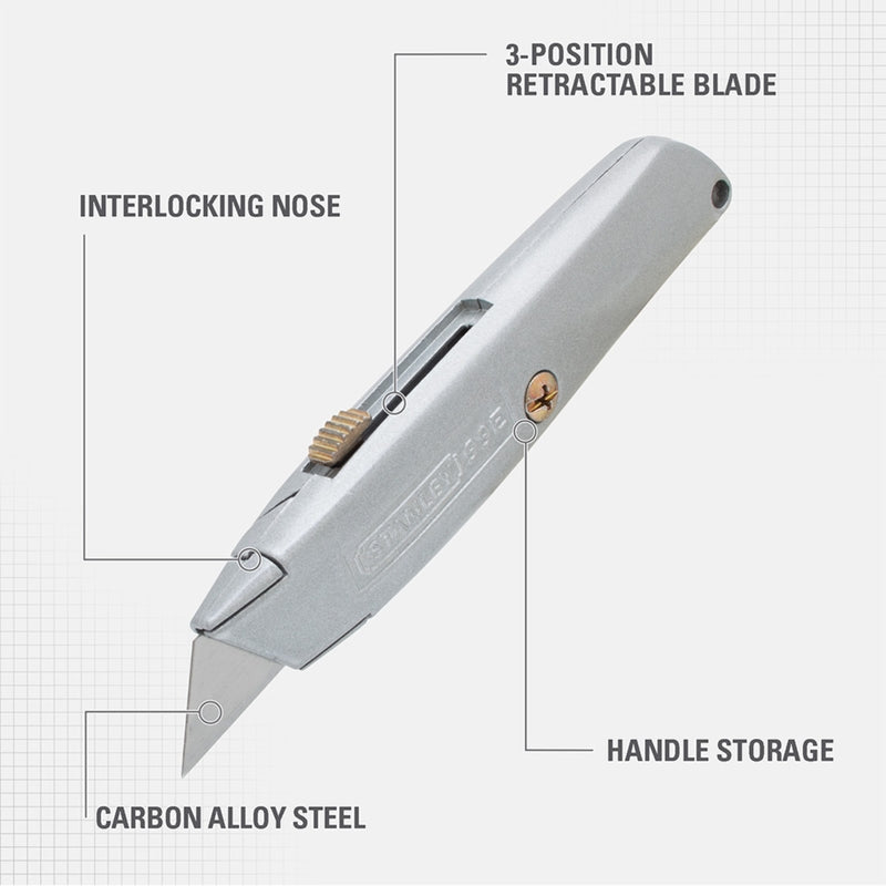 Stanley Classic 99 6 in. Retractable Utility Knife Gray
