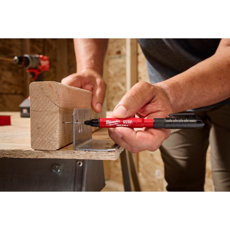 Milwaukee Inkzall 2-in-1 Deep Reach Black Ultra Fine Tip Jobsite Marker 1 each