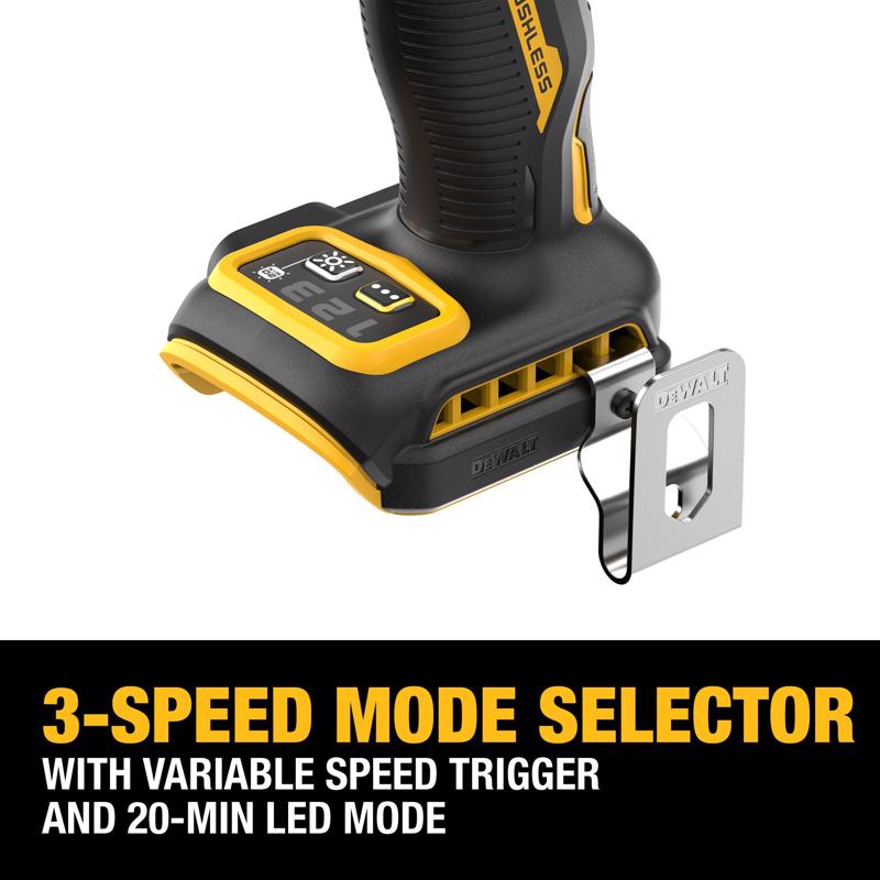 DeWalt 20V MAX XR 1/4 in. Cordless Brushless 3-Speed Impact Driver Kit (Battery & Charger)