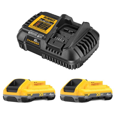 DeWalt 20V MAX XR DCB2104-2C 4 Ah Lithium-Ion Battery and Charger Starter Kit 3 pc