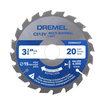 Dremel Blueprint 3-3/8 in. D X 15 mm Circular Saw Blade 20 teeth