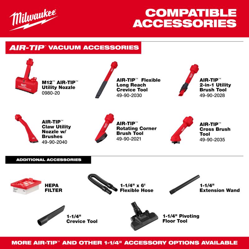 Milwaukee 0.2 gal. Cordless Hand Vacuum Tool Only