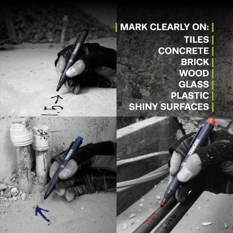TRACER 6 in. L Marker Kit Assorted 3 pc