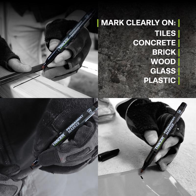 Tracer 6 in. L Permanent Marker Black