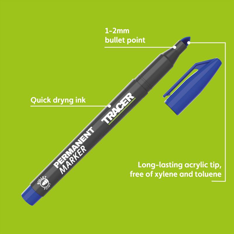 Tracer 6 in. L Permanent Marker Blue