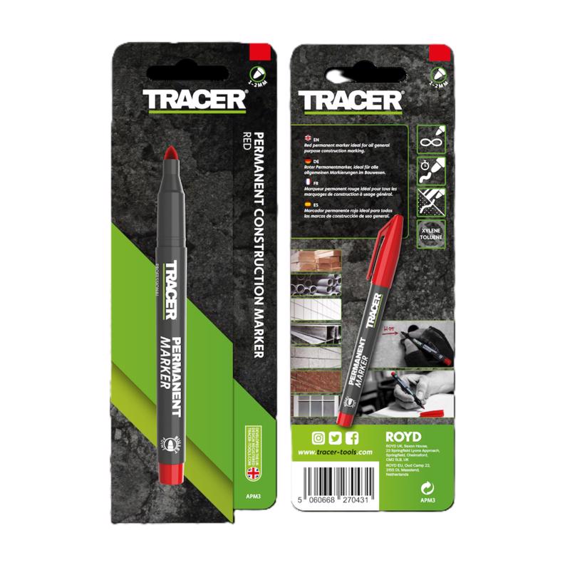 Tracer 6 in. L Permanent Marker Red
