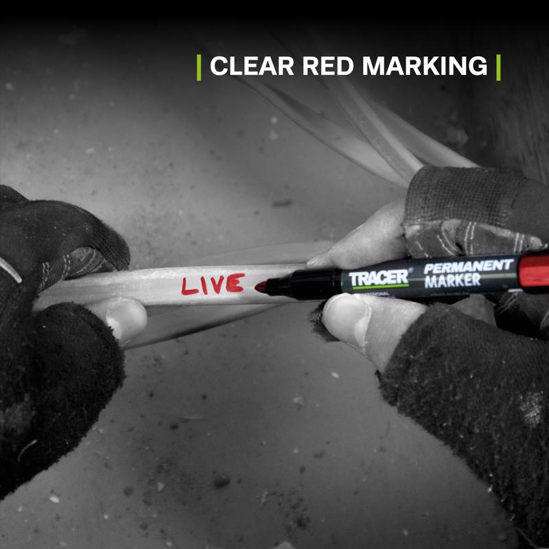 Tracer 6 in. L Permanent Marker Red