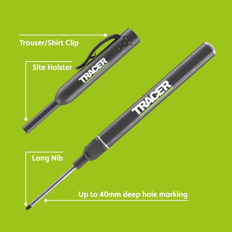Tracer 8 in. L Long Nib Deep Hole Marker Black 2 pc