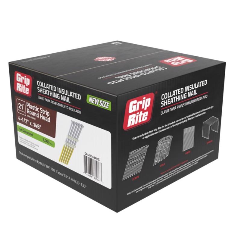Grip-Rite 4-1/2 in. Framing Steel Nail Full Round Head 2000 pc