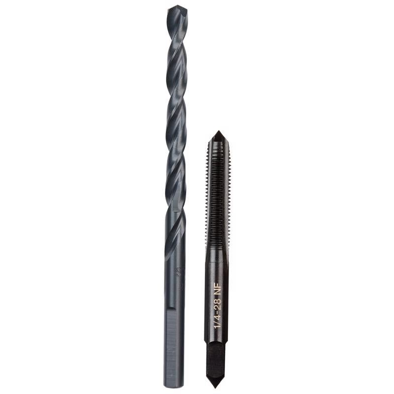Milwaukee High Carbon Steel SAE NF Plug Tap and Drill Bit Set 2 pc