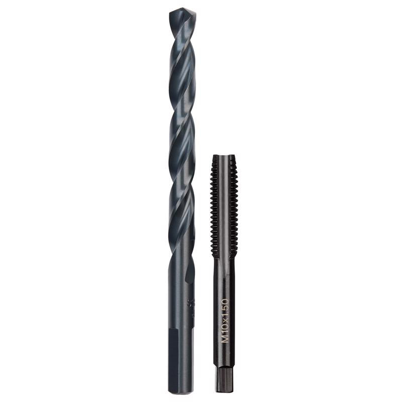 Milwaukee High Carbon Steel Metric Metric M10-1.50 mm Straight Flute Plug Tap & R Drill Bit Plug Tap
