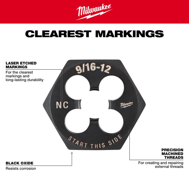 Milwaukee High Carbon Steel SAE Hexagon Die
