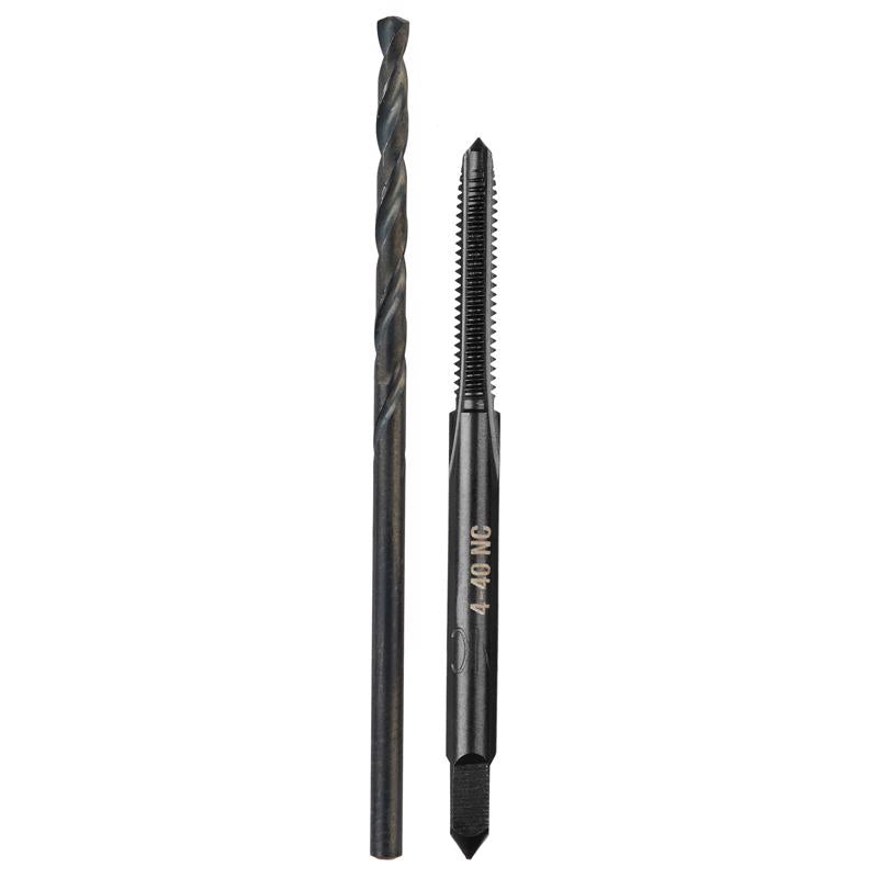 Milwaukee High Carbon Steel SAE SAE 4-40 NC Straight Flute Plug Tap & #43 Drill Bit Plug Tap and Dri