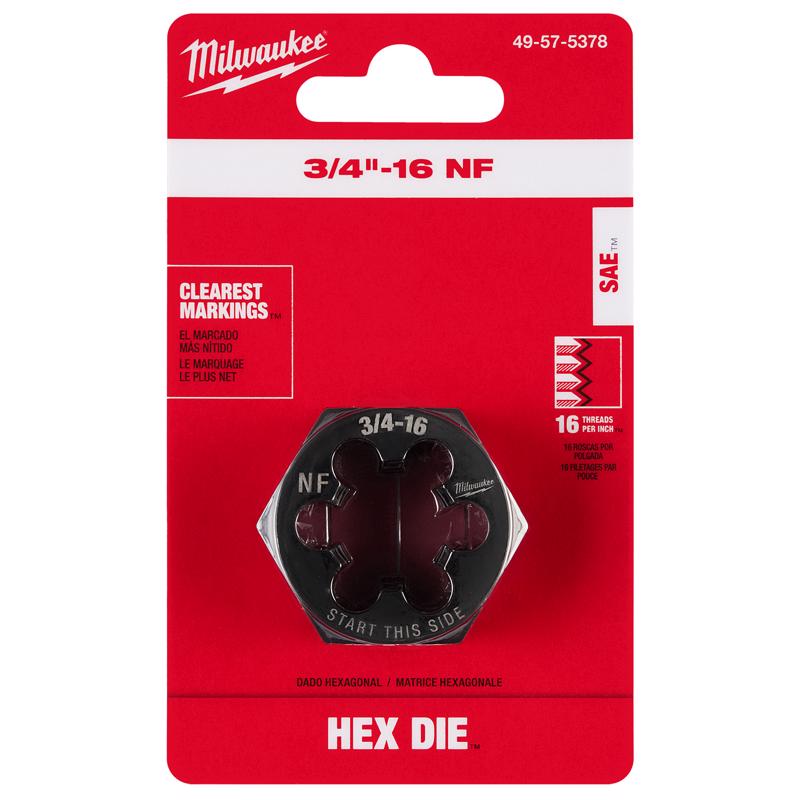 Milwaukee High Carbon Steel SAE NF Hexagon Die