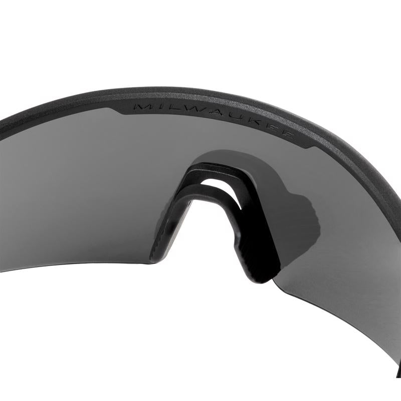 Milwaukee Anti-Fog Polarized Wrap Around Safety Glasses Silver Mirror Lens Black Frame 1 pair