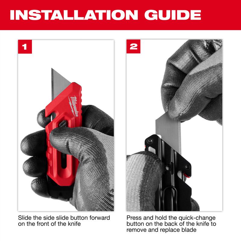Milwaukee 4.33 in. Sliding Compact Utility Knife Red