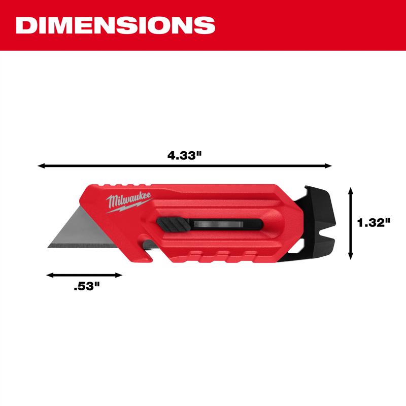 Milwaukee 4.33 in. Sliding Compact Utility Knife Red