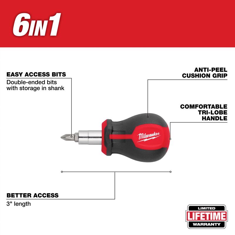 Milwaukee Multi-Bit 11-in-1 Screwdriver 9.8 in. 2 pc