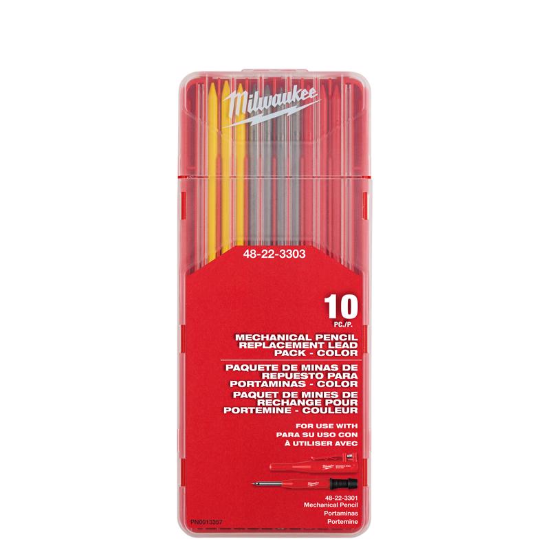Milwaukee 5.625 in. L Pencil Replacement Leads Assorted 10 pc