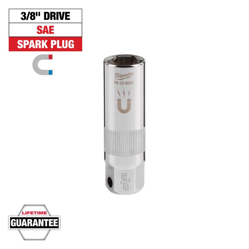 Milwaukee 5/8 in. X 3/8 in. drive SAE 6 Point Spark Plug Socket