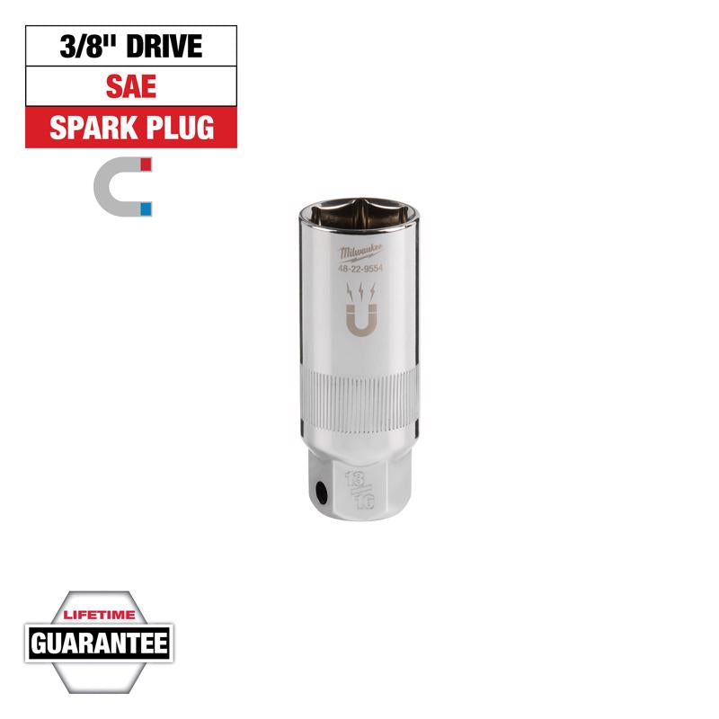 Milwaukee 13/16 in. X 3/8 in. drive SAE 6 Point Spark Plug Socket