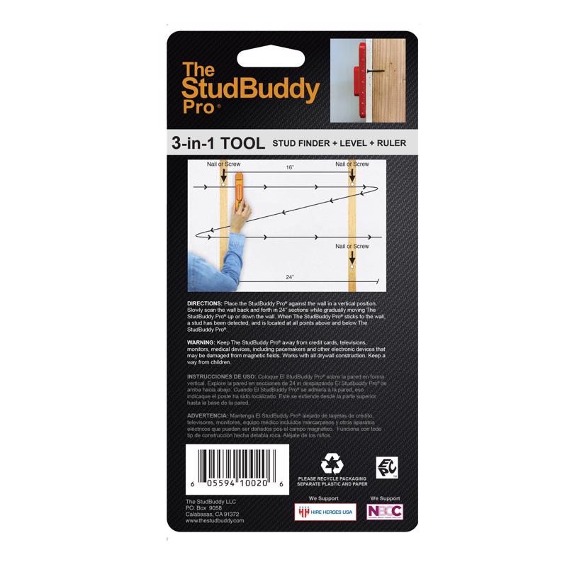 The StudBuddy Pro 9 in. L X 4.5 in. W Magnetic Stud Finder 2 in.