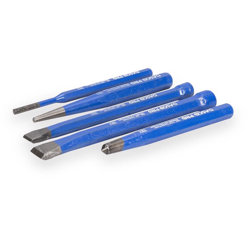 Dasco Pro Carbon Steel Center Punch and Cold Chisel 5 pc