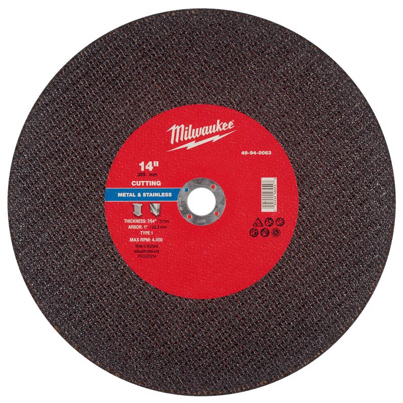Milwaukee 14 in. D X 1 in. X 7/64 in. thick Metal Cut-Off Wheel