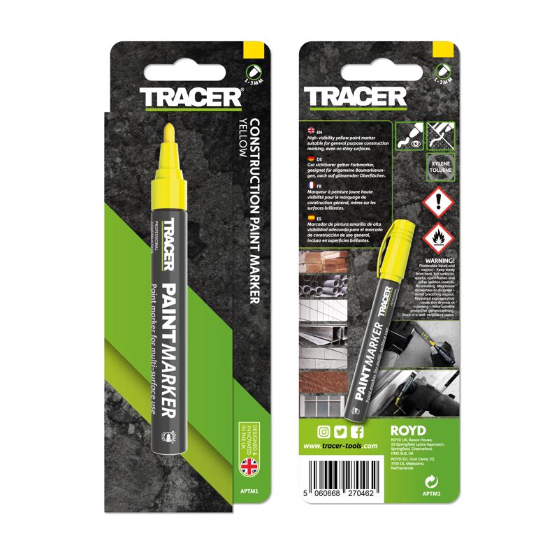 Tracer 8 in. L Paint Marker Yellow
