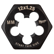Milwaukee High Carbon Steel Metric Hexagon Die M12-1.25 mm